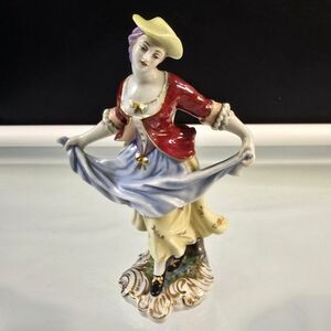 Rare Vintage Capodimonte Italian Porcelain Dancing Lady Figurine Statuette 7"